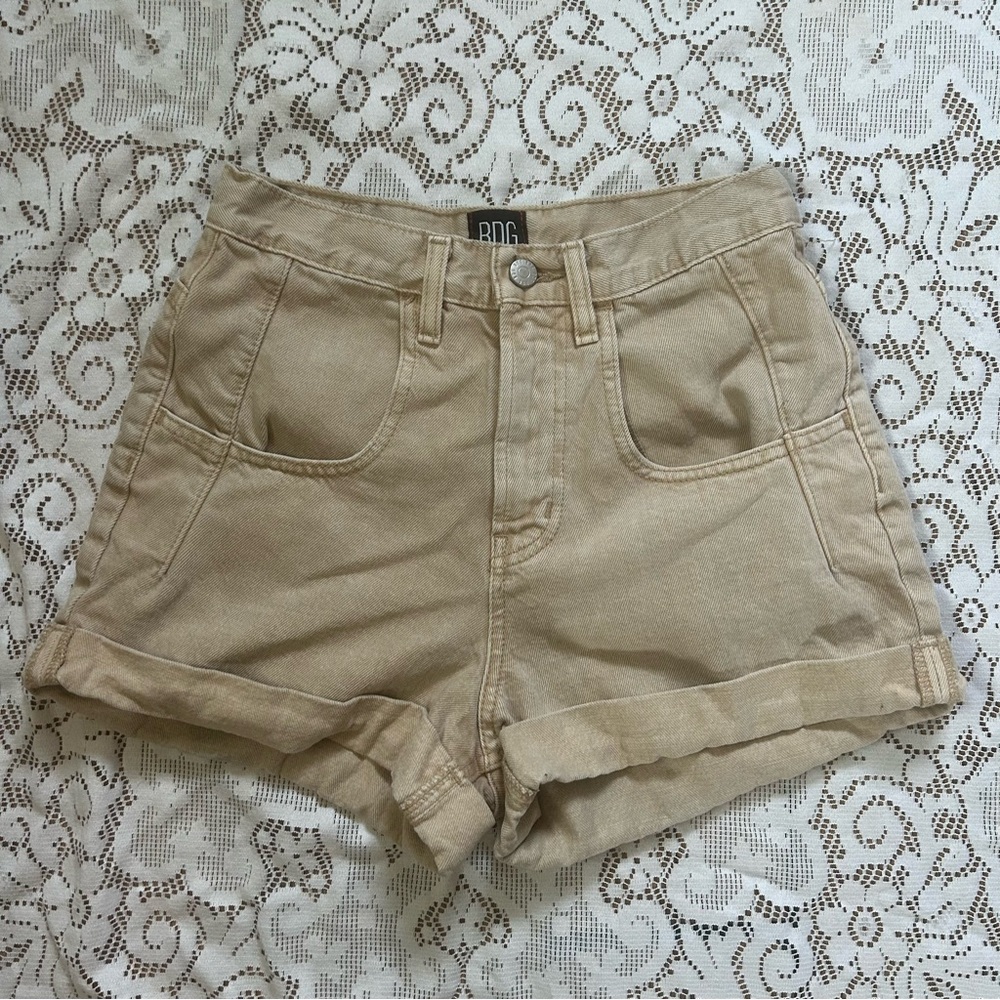 Urban Outfitters High Waist Tan Shorts
